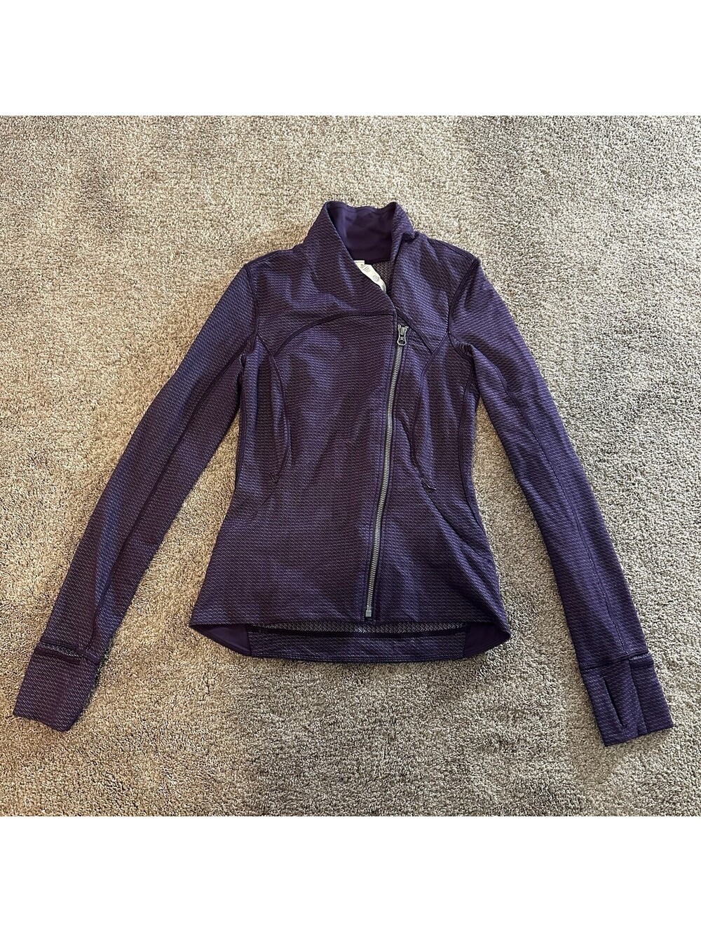 Lululemon Purple Asymmetrical Jacket Women’s Black Size 4  Zip Up